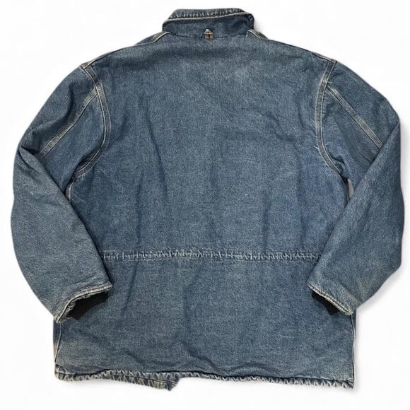 Vintage Carhartt Denim Chore Coat Mens XL Quilted Lined Made USA C45DST 90s - Picture 2 of 11
